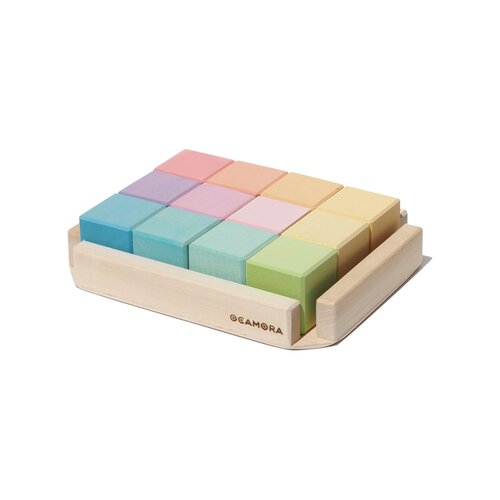 Ocamora Houten regenboogkubussen pastel van Ocamora Ocamora Houten regenboogkubussen pastel van Ocamora
