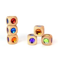 Houten fonkelkubus 5 cm
