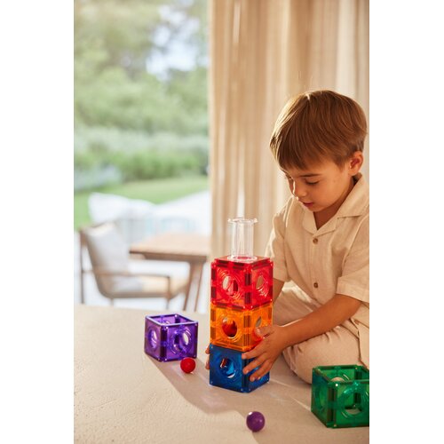 Cleverclixx Magnetische tegels Cleverclixx compacte magnetische knikkerbaan intense 60-delig Cleverclixx Magnetische tegels Cleverclixx compacte magnetische knikkerbaan intense 60-delig