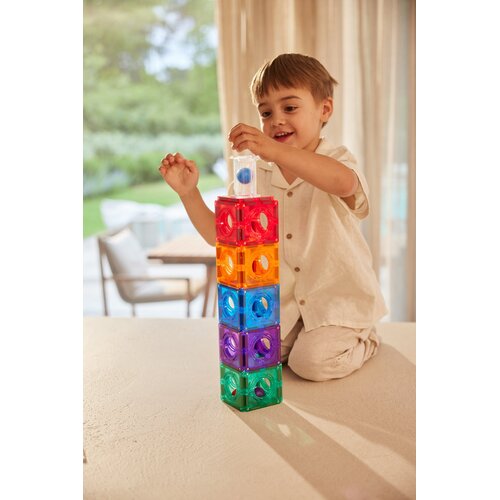 Cleverclixx Magnetische tegels Cleverclixx compacte magnetische knikkerbaan intense 60-delig Cleverclixx Magnetische tegels Cleverclixx compacte magnetische knikkerbaan intense 60-delig