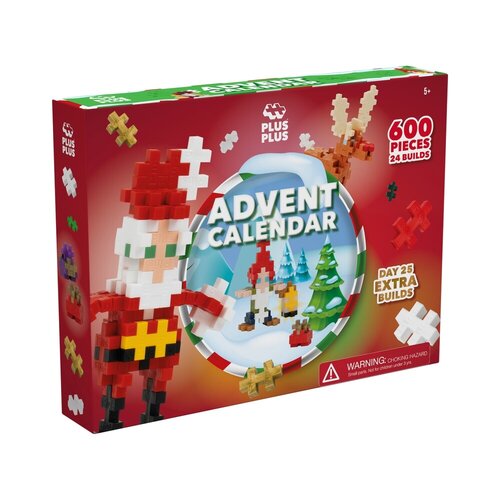 Plus-Plus Plus-Plus adventskalender Kerstwereld met 600 bouwstenen Plus-Plus Plus-Plus adventskalender Kerstwereld met 600 bouwstenen