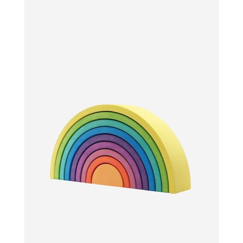 Houten regenboog Geel van Ocamora met negen stapelbare bogen Houten regenboog Geel van Ocamora met negen stapelbare bogen