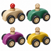 Houten microauto 11 cm