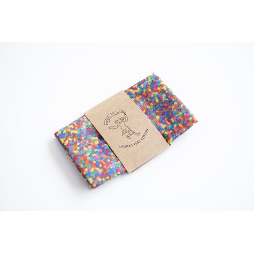 Laura’s Play Cotton Katoenen speeldoek Confetti Rainbow van Laura’s Play Cotton