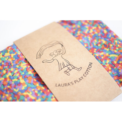Laura’s Play Cotton Katoenen speeldoek Confetti Rainbow van Laura’s Play Cotton
