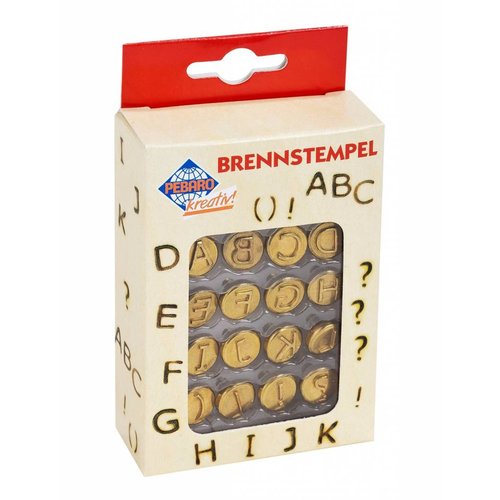 Pebaro letterstempels ABC voor hout graveren met houtbrandpen