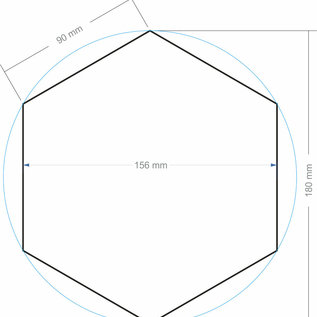 Taartring 6-kant 18 cm. diverse hoogte maten