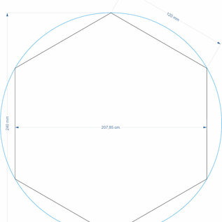 Taartring 6-kant 24cm. diverse hoogte maten