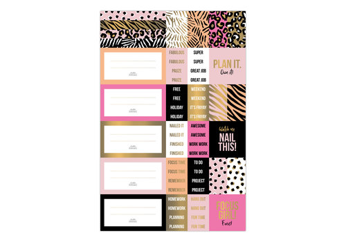 Studio Stationery Stickersheets Pink & Gold set 3 sheets