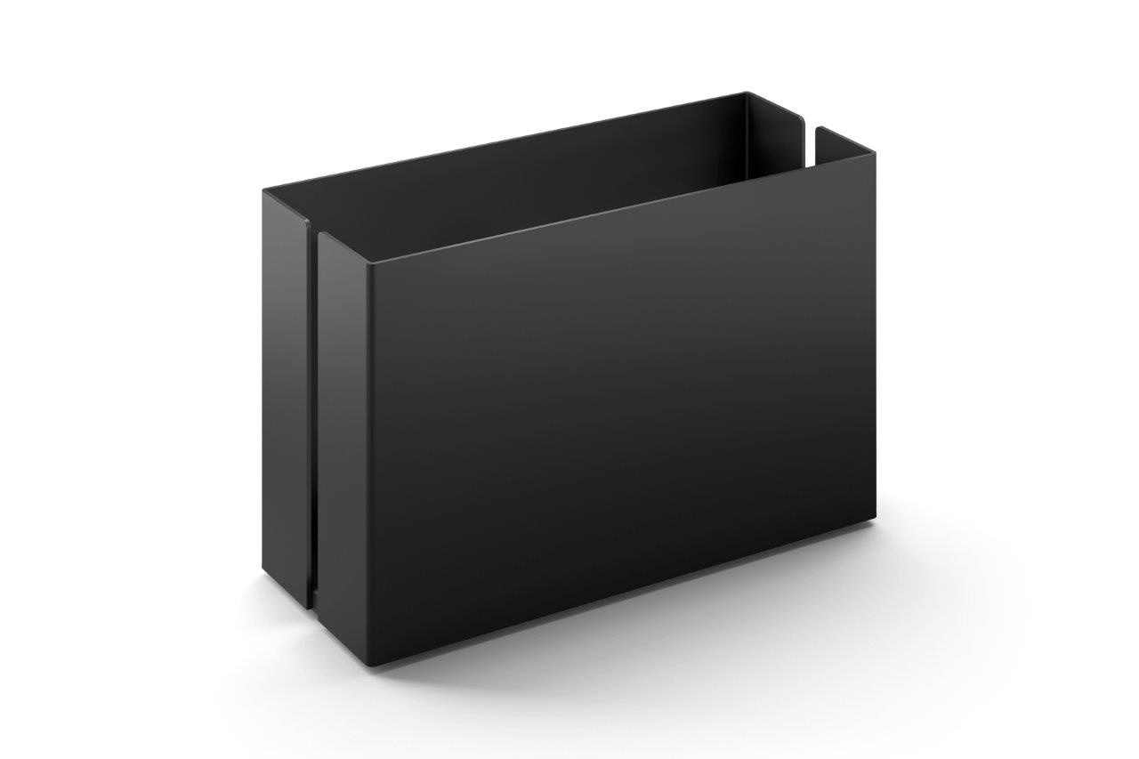 Plateau de rangement POTES 15 cm 40535 (acier thermolaqué, noir)