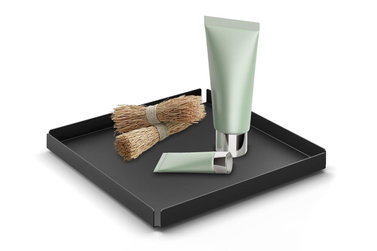 POTES tray / schaal 20x20 cm (gepoedercoat staal, zwart)