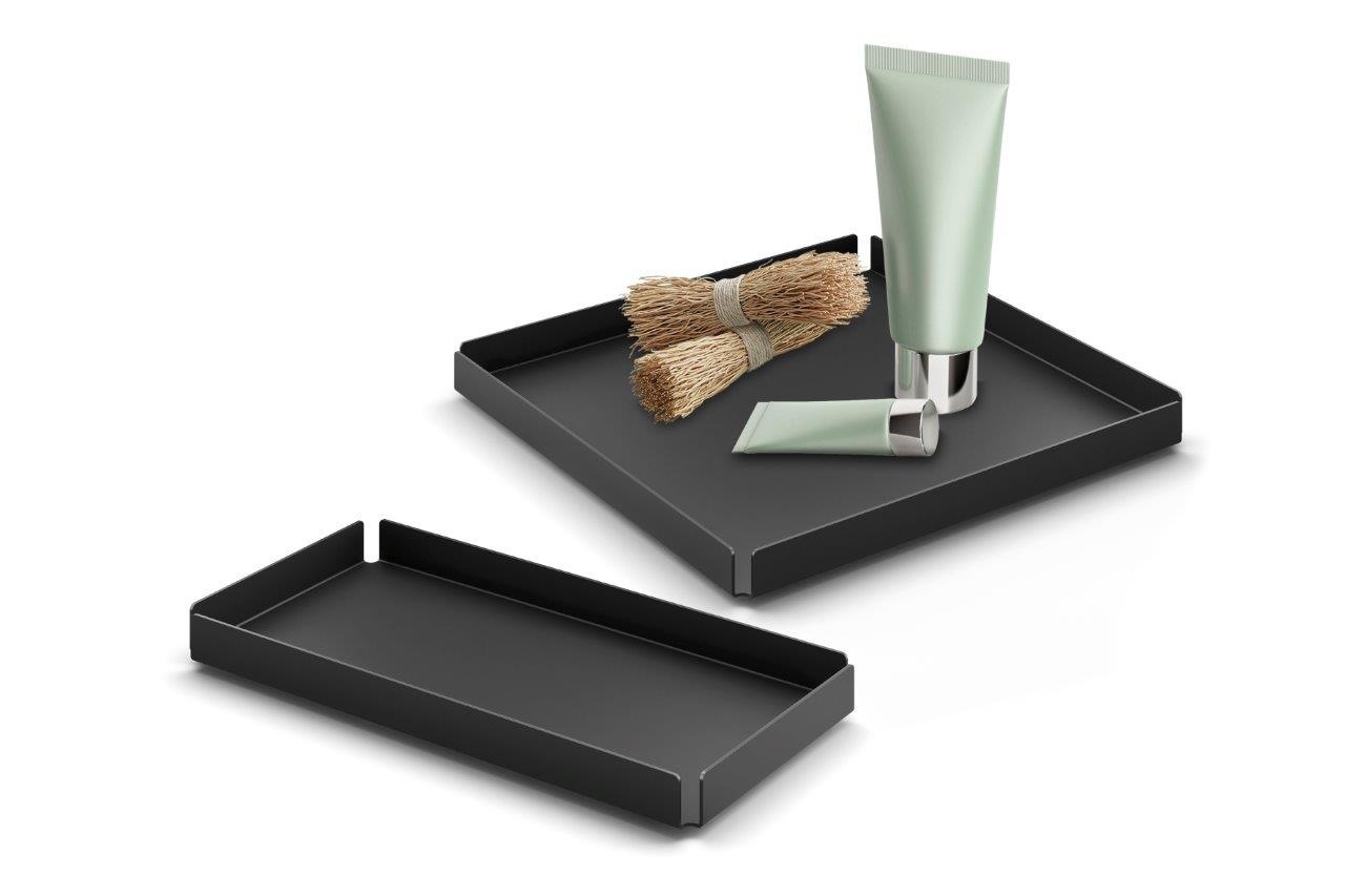 POTES tray / schaal 20x20 cm (gepoedercoat staal, zwart)