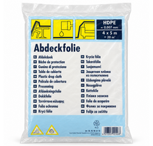 Dunne wegwerp afdekfolie van 7 mu, 4 x 5 m | Transparant