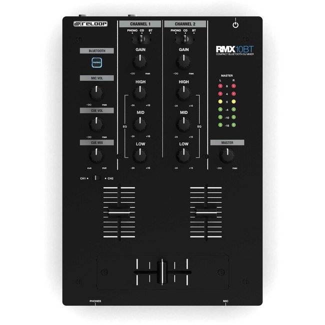Reloop RMX-10 BT 2-kanaals Bluetooth DJ-mixer