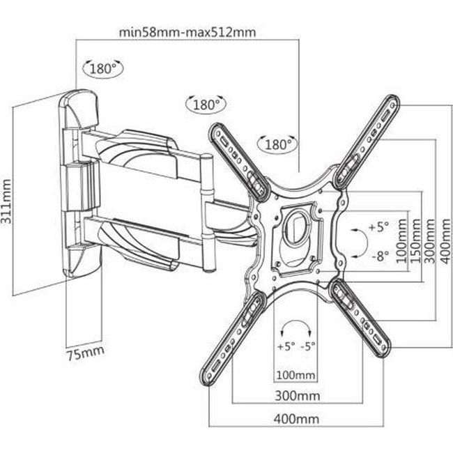 Cavus WME102 full-motion muurbeugel