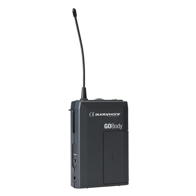 Audiophony GO-Body-F8 Bodypack zender voor dasklem- of hoofdbandmicrofoons