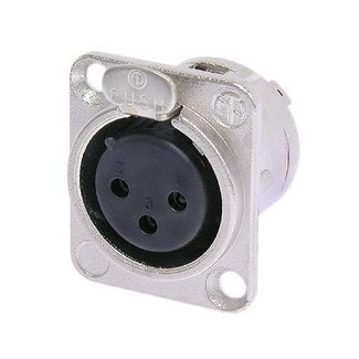 Neutrik NC3FD-LX Vrouwelijk XLR-chassisdeel vergrendelbaar D-size, 3-pens