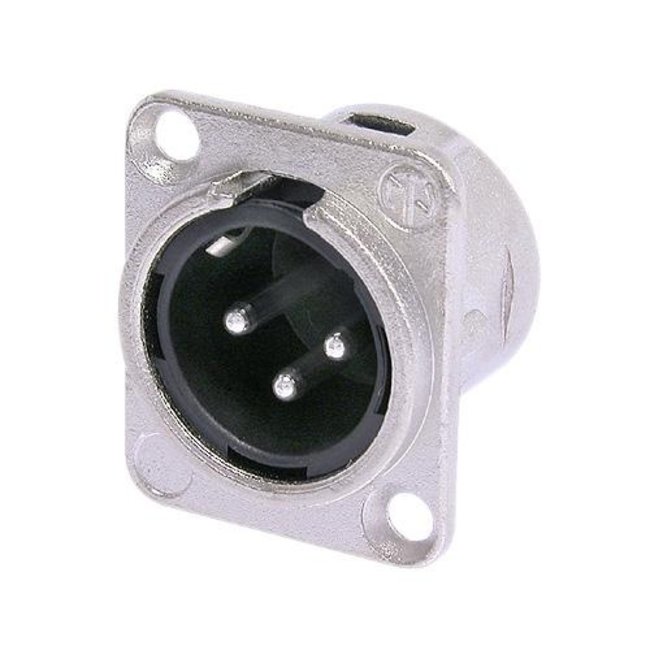 Neutrik NC3MD-LX Mannelijk XLR chassisdeel vergrendelbaar D-size 3-pens
