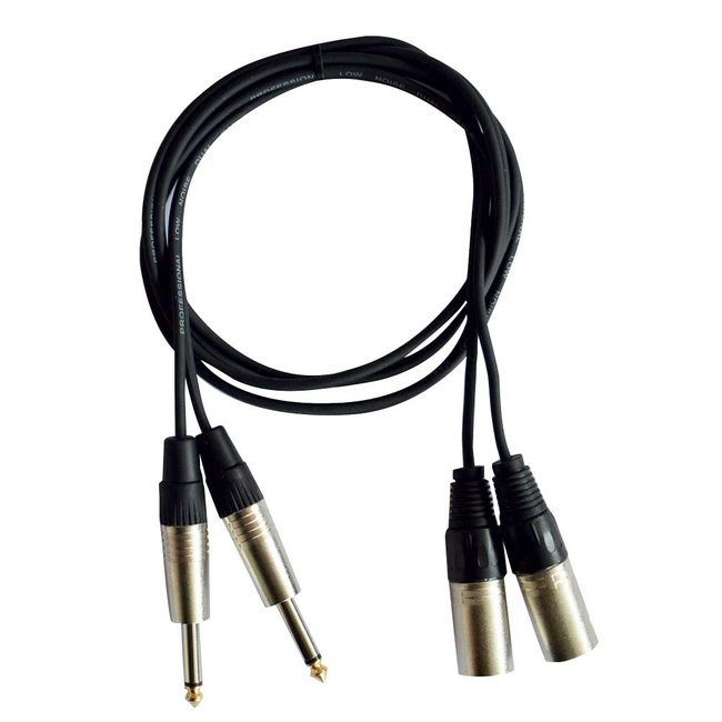 Hilec CL-40/3 2x Mono 6.35 Jack / 2x mannelijke XLR kabel 3m