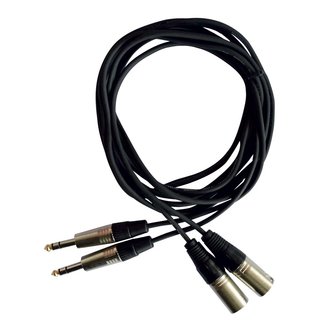 Hilec CL-41/3 2x mannelijke XLR / 2x mannelijke stereo Jack kabel 3m