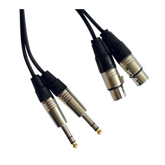 Hilec CL-43/3 2x vrouwelijke XLR / 2x mannelijke stereo Jack kabel 3m
