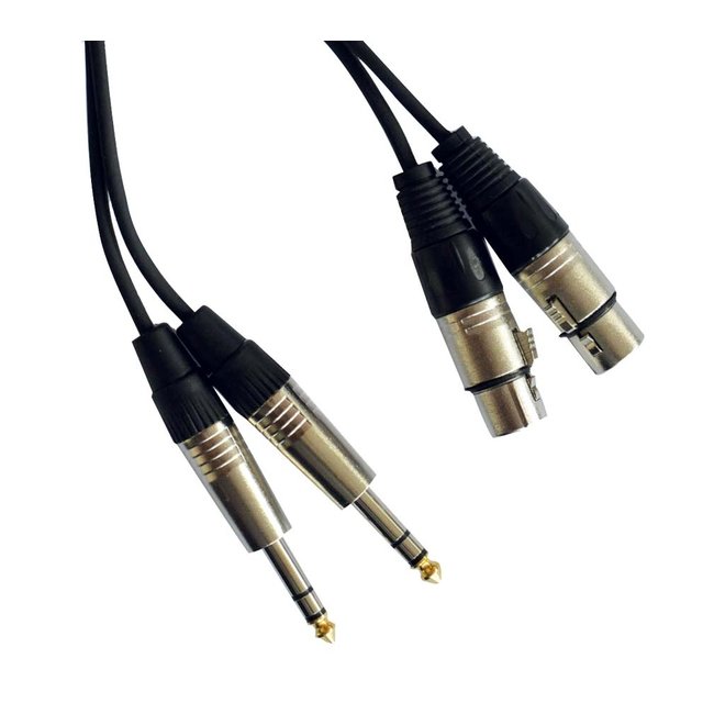 Hilec CL-43/3 2x vrouwelijke XLR / 2x mannelijke stereo Jack kabel 3m