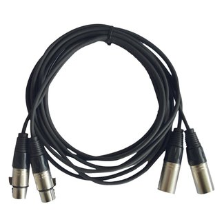 Hilec CL-2XM2XF/3 2x mannelijke XLR / 2x vrouwelijke XLR kabel 3m