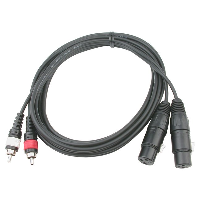Hilec CL-25/3 2x Female XLR / 2x Male RCA line cable 3m