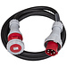 Hilec CEE-CABLE-63A-5G16-5M 5-polige CEE stroomkabel met transparante krimpkous