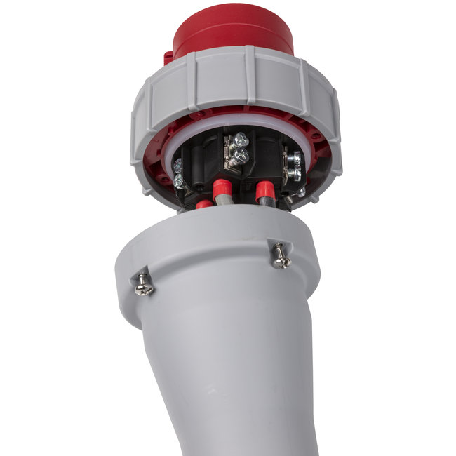 Hilec CEE-CABLE-63A-5G16-5M 5-polige CEE stroomkabel met transparante krimpkous