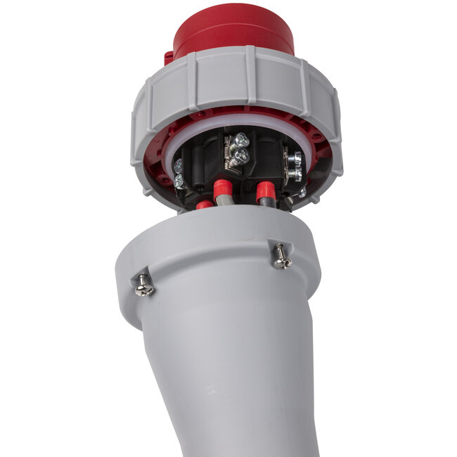 Hilec CEE-CABLE-63A-5G16-10M 5-polige CEE stroomkabel met transparante krimpkous