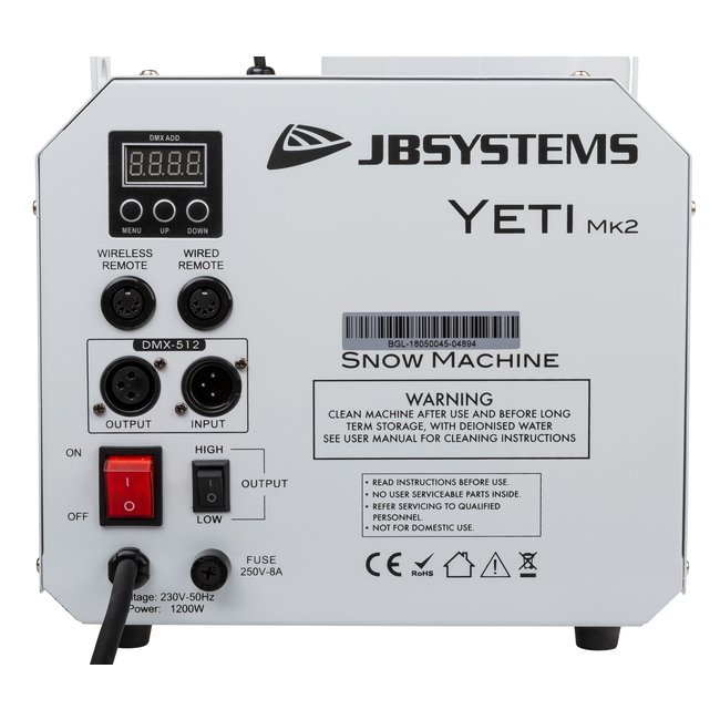 JB Systems YETI Mk2 Krachtige 1200W sneeuwmachine