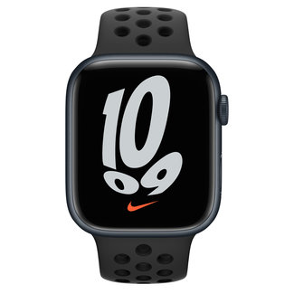 Apple Apple Watch Series 7 GPS + Cellular Nike RVS Middernacht 45mm, Sportbandje Nike Antraciet