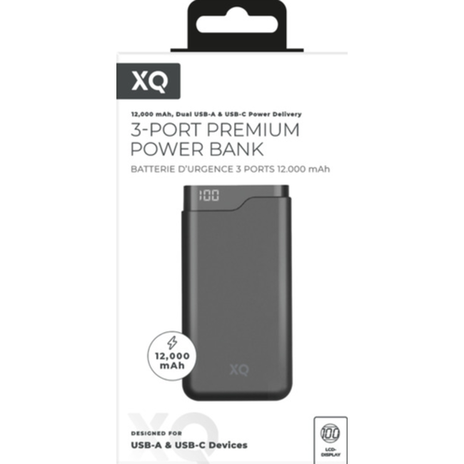 XQISIT Power Bank 12.000 mAh Zwart