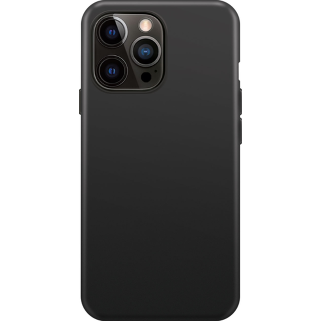 XQISIT Silicone case Apple iPhone 14 Pro - Zwart