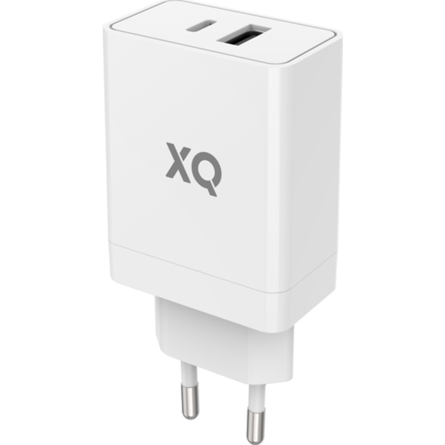 XQISIT Travel Charger PD Dual USB-A /USB-C - Wit