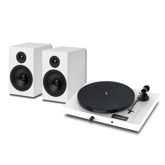 Pro-Ject Jukebox E1 OM 5E + HiFi Speakerset 5 Wit