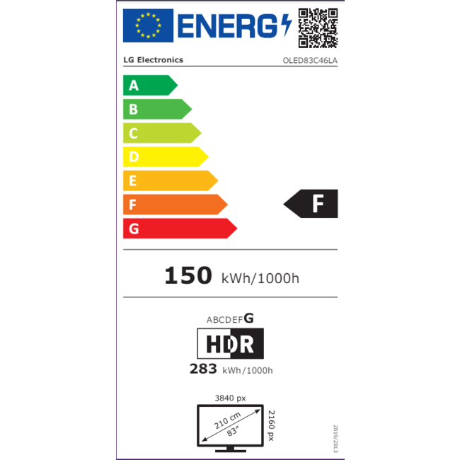 LG OLED83C46LA OLED evo AI 4K smart TV