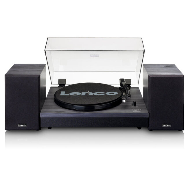 Lenco LS-301BK platenspeler met bluetooth en 2 externe luidsprekers