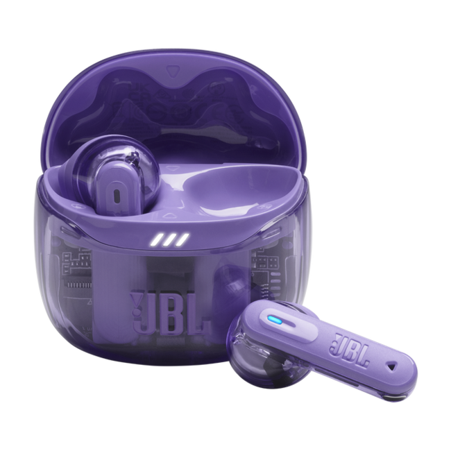 JBL Tune Flex 2 draadloze noice cancelling oortjes ghost editie paars