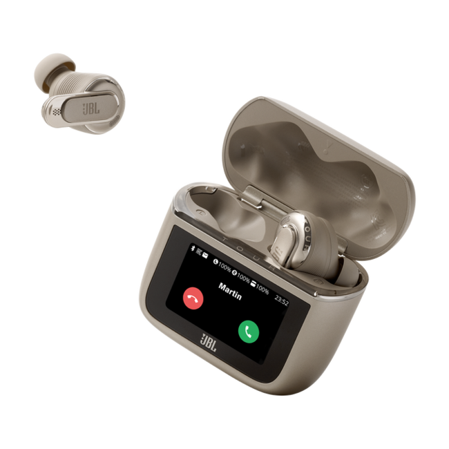 JBL Tour Pro 3 draadloze noice cancelling oortjes Latte