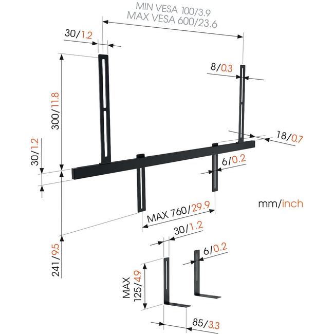 Vogel's SOUND 3550 universe soundbar beugel