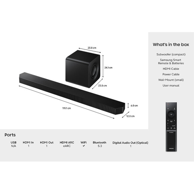 Samsung HW-Q800H/XN Soundbar met Dolby Atmos | 5.1.2-kanaals