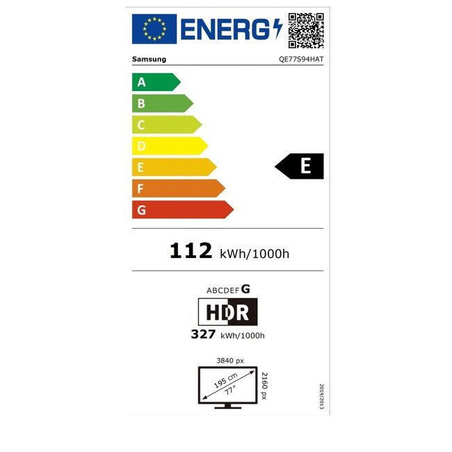 Samsung  77 Inch OLED 4K Vision AI Smart TV – QE77S94HATXXN