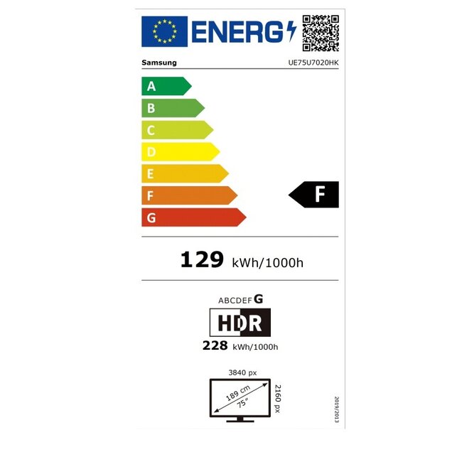 Samsung 75 Inch Crystal UHD 4K Vision AI Smart TV - UE75U7020HUXXN