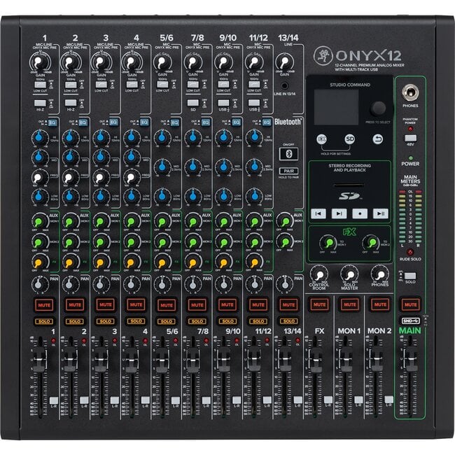 Mackie Onyx12 Analoge 12-kanaals USB Mengtafel met Bluetooth