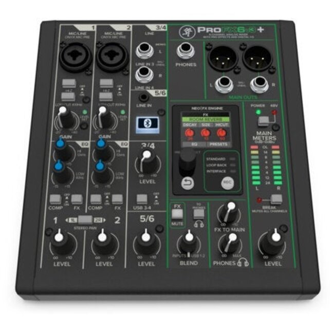 Mackie ProFX6v3+ 6-kanaals Analoge USB-C Mengtafel