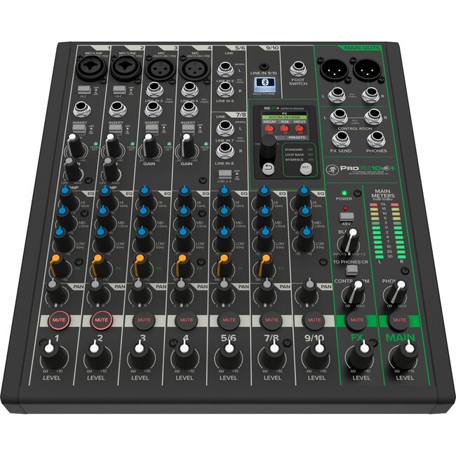 Mackie ProFX10v3+ 10-kanaals Analoge USB-C Mengtafel