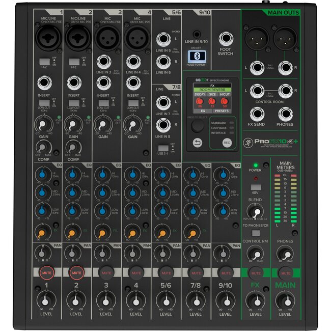 Mackie ProFX10v3+ 10-kanaals Analoge USB-C Mengtafel