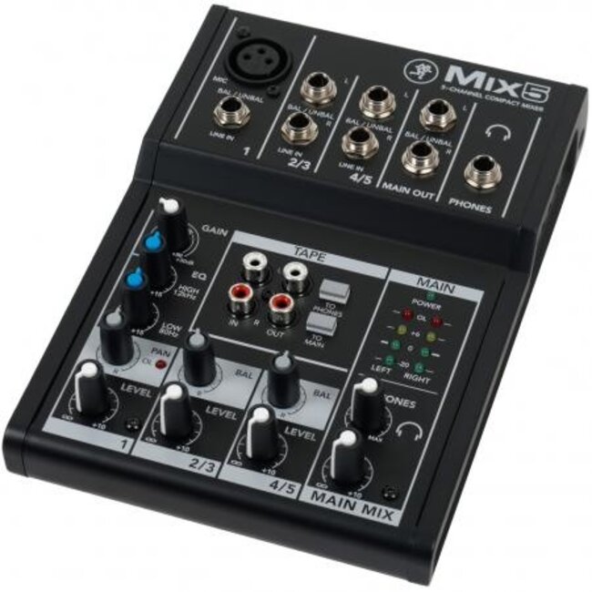 Mackie Mix5 Compacte 5-kanaals Analoge Mengtafel met Fantoomvoeding